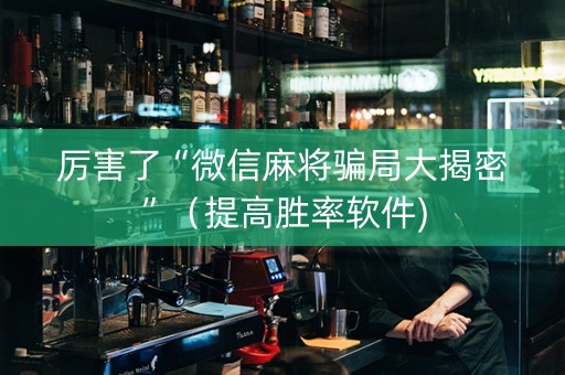 厉害了“微信麻将骗局大揭密”（提高胜率软件)