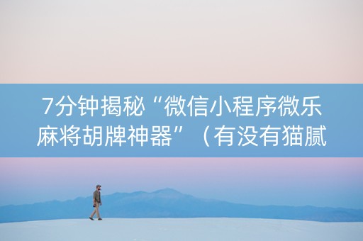 7分钟揭秘“微信小程序微乐麻将胡牌神器”（有没有猫腻)