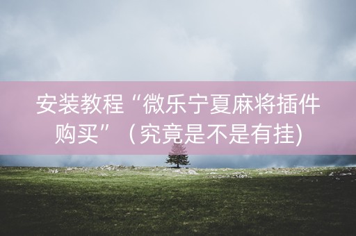 安装教程“微乐宁夏麻将插件购买”（究竟是不是有挂)