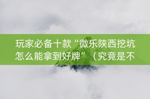 玩家必备十款“微乐陕西挖坑怎么能拿到好牌”（究竟是不是有挂)