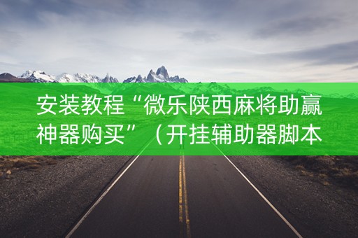 安装教程“微乐陕西麻将助赢神器购买”（开挂辅助器脚本)