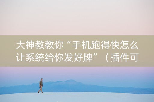 大神教教你“手机跑得快怎么让系统给你发好牌”（插件可信吗)