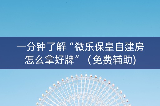 一分钟了解“微乐保皇自建房怎么拿好牌”（免费辅助)