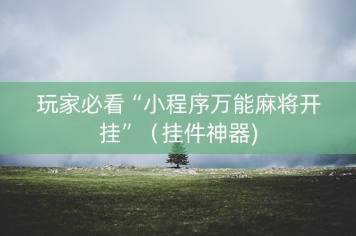 玩家必看“小程序万能麻将开挂”（挂件神器)