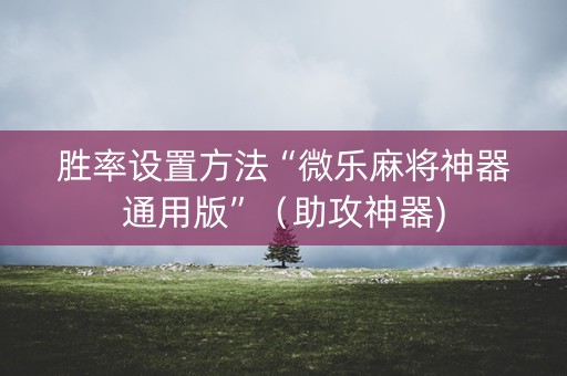 胜率设置方法“微乐麻将神器通用版”（助攻神器)