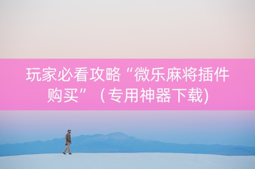 玩家必看攻略“微乐麻将插件购买”（专用神器下载)