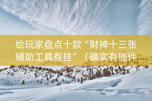 给玩家盘点十款“财神十三张辅助工具有挂”（确实有插件吗)