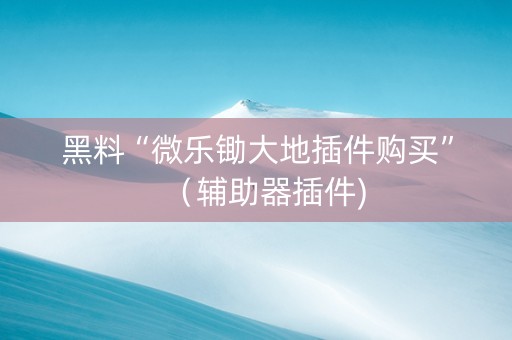 黑料“微乐锄大地插件购买”（辅助器插件)