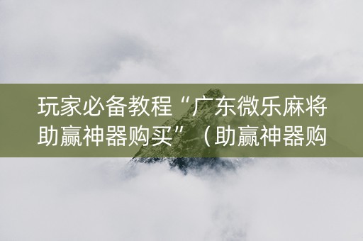 玩家必备教程“广东微乐麻将助赢神器购买”（助赢神器购买)