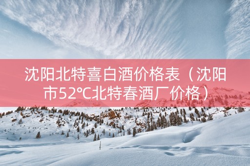 沈阳北特喜白酒价格表（沈阳市52℃北特春酒厂价格）