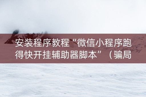 安装程序教程“微信小程序跑得快开挂辅助器脚本”（骗局大揭秘)