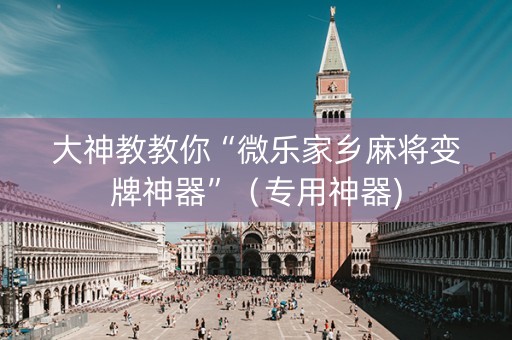 大神教教你“微乐家乡麻将变牌神器”（专用神器)