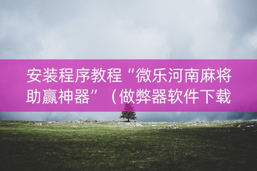 安装程序教程“微乐河南麻将助赢神器”（做弊器软件下载)