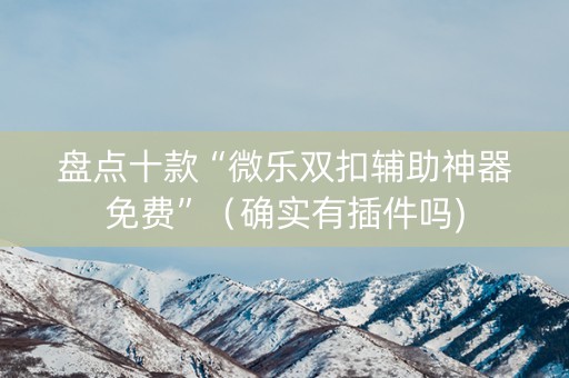 盘点十款“微乐双扣辅助神器免费”（确实有插件吗)