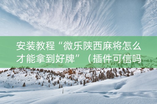 安装教程“微乐陕西麻将怎么才能拿到好牌”（插件可信吗)