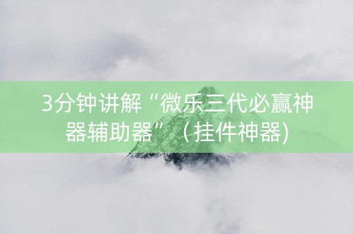 3分钟讲解“微乐三代必赢神器辅助器”（挂件神器)