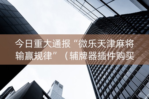 今日重大通报“微乐天津麻将输赢规律”（辅牌器插件购买)