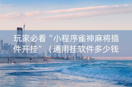 玩家必看“小程序雀神麻将插件开挂”（通用挂软件多少钱)
