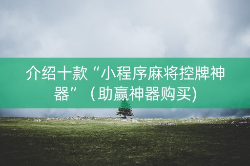 介绍十款“小程序麻将控牌神器”（助赢神器购买)