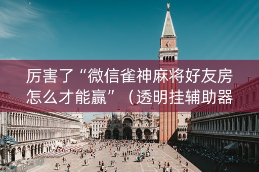 厉害了“微信雀神麻将好友房怎么才能赢”（透明挂辅助器)