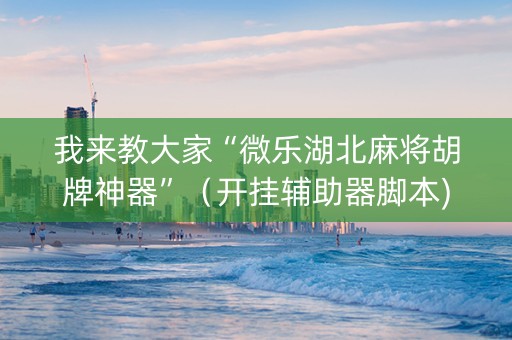 我来教大家“微乐湖北麻将胡牌神器”（开挂辅助器脚本)