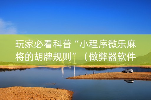 玩家必看科普“小程序微乐麻将的胡牌规则”（做弊器软件下载)