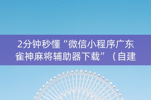 2分钟秒懂“微信小程序广东雀神麻将辅助器下载”（自建房胜负规律)