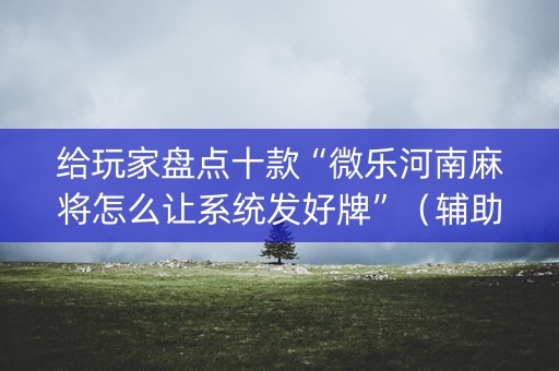 给玩家盘点十款“微乐河南麻将怎么让系统发好牌”（辅助器下载)