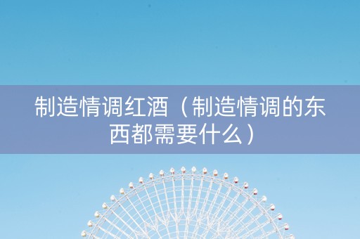 制造情调红酒（制造情调的东西都需要什么）