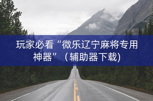 玩家必看“微乐辽宁麻将专用神器”（辅助器下载)