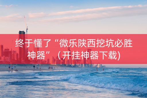 终于懂了“微乐陕西挖坑必胜神器”（开挂神器下载)