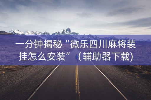 一分钟揭秘“微乐四川麻将装挂怎么安装”（辅助器下载)
