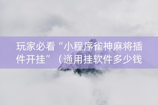 玩家必看“小程序雀神麻将插件开挂”（通用挂软件多少钱)