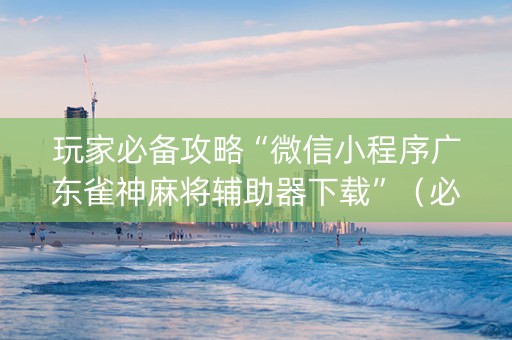 玩家必备攻略“微信小程序广东雀神麻将辅助器下载”（必赢神器辅助器)