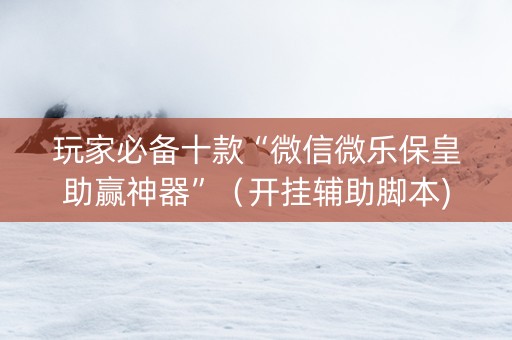 玩家必备十款“微信微乐保皇助赢神器”（开挂辅助脚本)