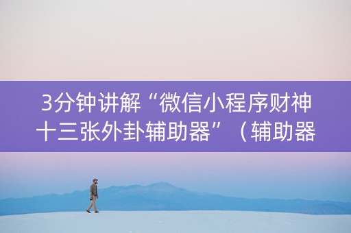 3分钟讲解“微信小程序财神十三张外卦辅助器”（辅助器下载)