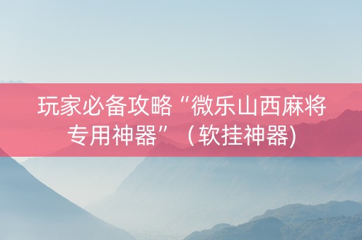 玩家必备攻略“微乐山西麻将专用神器”（软挂神器)