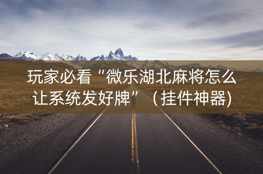 玩家必看“微乐湖北麻将怎么让系统发好牌”（挂件神器)