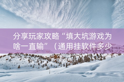 分享玩家攻略“填大坑游戏为啥一直输”（通用挂软件多少钱)