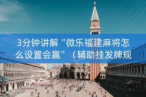 3分钟讲解“微乐福建麻将怎么设置会赢”（辅助挂发牌规律)