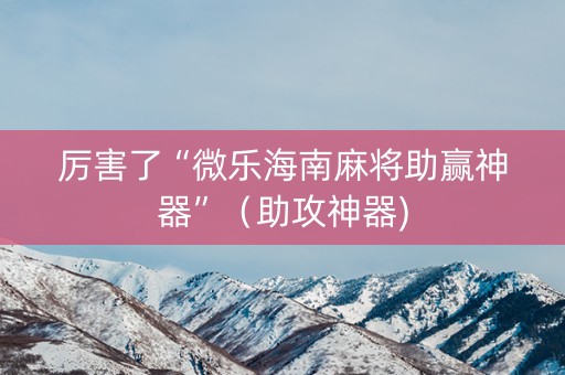 厉害了“微乐海南麻将助赢神器”（助攻神器)