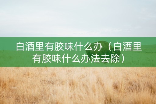 白酒里有胶味什么办（白酒里有胶味什么办法去除）