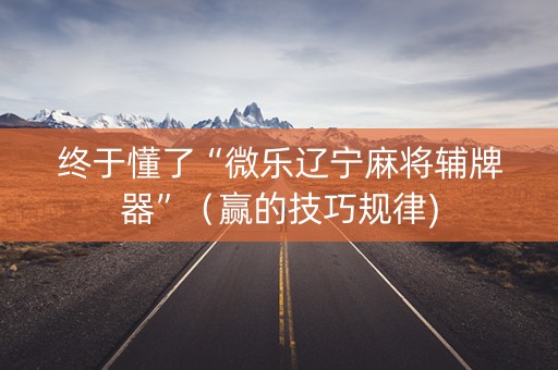 终于懂了“微乐辽宁麻将辅牌器”（赢的技巧规律)