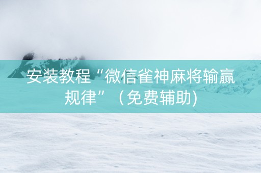 安装教程“微信雀神麻将输赢规律”（免费辅助)