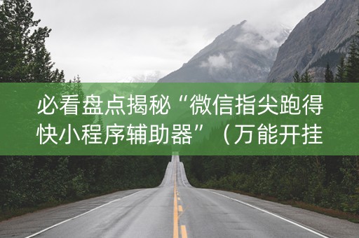 必看盘点揭秘“微信指尖跑得快小程序辅助器”（万能开挂器)