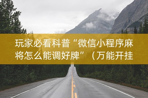 玩家必看科普“微信小程序麻将怎么能调好牌”（万能开挂神器)