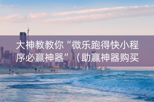 大神教教你“微乐跑得快小程序必赢神器”（助赢神器购买)