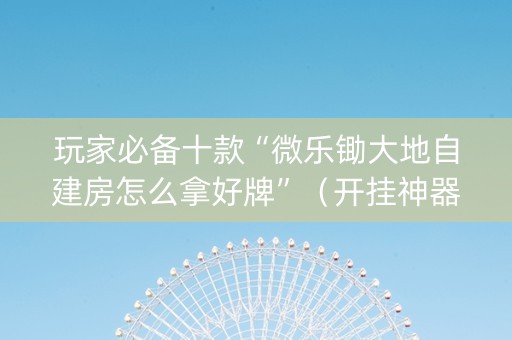 玩家必备十款“微乐锄大地自建房怎么拿好牌”（开挂神器下载)