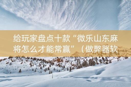 给玩家盘点十款“微乐山东麻将怎么才能常赢”（做弊器软件下载)