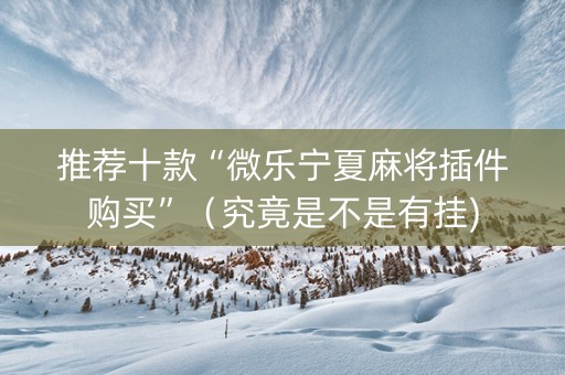 推荐十款“微乐宁夏麻将插件购买”（究竟是不是有挂)
